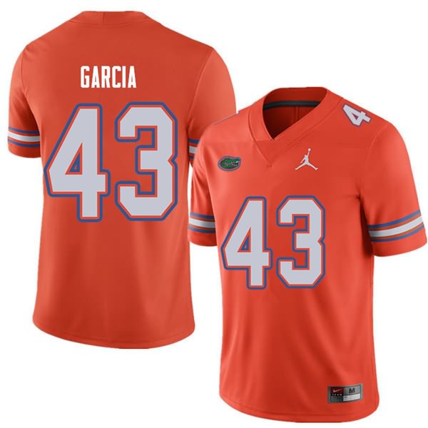 NCAA Florida Gators Cristian Garcia Men's #43 Jordan Brand Orange Stitched Authentic College Football Jersey KAR6564YU